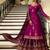 Pure georgette wedding wear sharara in magenta color with embroidery work