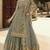 Soft premium net wedding wear sharara in grey color with embroidery work