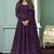 purple georgette embroidered party wear gown