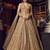 golden net embroidered wedding anarkali gown