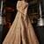 golden net embroidered wedding anarkali gown