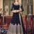 blue pure georgette semi stitched party gown with embroidery work