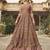 Soft premium net wedding wear gown in pink color with embroidery work