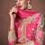pink pure chiffon embroidered work semi stitched gown for wedding