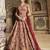 maroon wedding wear embroidery pure silk semi stitched gown