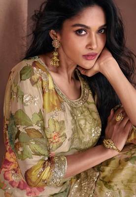multicolor chiffon embroidered party wear sharara set 2