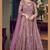 purple wedding wear soft net semi stitched gown