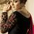black floral embroidery work georgette semi stitched gown