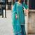 blue georgette sharara with net dupatta