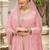 pink georgette sharara suit with embroidered work