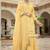 yellow pure georgette suit with embroidery