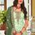 Pure georgette party wear sharara in light green color with embroidery work