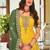 yellow georgette sharara set with embroidered work