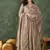 Women's  Embroidery Work Vichitra SIlk Fabric Flared Anarkali Pant and Dupatta Set