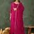 Women's  Embroidery Work Vichitra SIlk Fabric Flared Kurta Pant and Dupatta Set