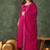 Women's  Embroidery Work Vichitra SIlk Fabric Flared Kurta Pant and Dupatta Set