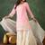 Women's  Embroidery Work Cotton Satin Fabric Straight Kurta Sharara and Dupatta Set