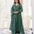 Women's  Embroidery Work Chanderi Silk Fabric Flared Anarkali Pant and Dupatta Set