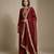 Maroon embroidered raw silk co ord set