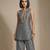 Grey embroidered raw silk co ord set