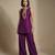Purple embroidered raw silk co ord set