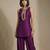 Purple embroidered raw silk co ord set