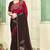Magenta half n half satin silk party wear wedding saree with matching blouse piece