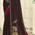 Magenta half n half satin silk party wear wedding saree with matching blouse piece
