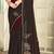Maroon half n half satin silk party wear wedding saree with matching blouse piece