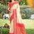 graceful cream banarasi silk blend saree with golden zari woven border & floral jaal     wedding & festive wear