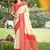 graceful cream banarasi silk blend saree with golden zari woven border & floral jaal     wedding & festive wear