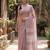 Elegant mauve woven linen saree with contrast zari border & tassels     soft & breathable party wear