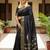Stunning black soft silk saree with gold zari & galloping horse motifs