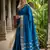 Peacock teal blue soft silk saree | royal ashwa design & zari border
