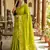 Lively parrot green soft silk saree | mehndi wear with ashwa motifs