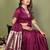 Wine Color Hand Dyed With Zari Woven Satin Silk Saree
