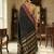 The midnight luxurious black soft silk saree with magenta & gold zari border