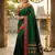 The emerald empress: dark green soft silk saree with rich crimson red zari border