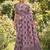 Women mauve & black checkered linen blend saree with floral pallu