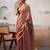 mauve purple & gold-toned solid tissue silk blend shimmer saree