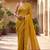 bright yellow & pink solid tissue silk blend saree with zari border