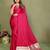 Rani Pink Color Hand Dyed With Zari Woven Satin Silk Saree