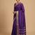 majestic purple soft silk blend saree | violet zari saree with horse pattern
