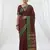 the regal ruby: deep maroon soft silk blend saree with contrast emerald green border