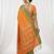 the sunset glow: vibrant orange soft silk blend saree with contrast green zari border