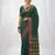 the emerald empress: dark green soft silk blend saree with rich crimson red zari border