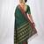 the emerald empress: dark green soft silk blend saree with rich crimson red zari border