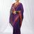 the majestic amethyst: royal purple soft silk blend saree with contrast red zari border