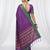 the peacock hue: violet soft silk blend saree with contrast green zari border