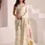 Women off-white & pink floral printed linen silk blend saree